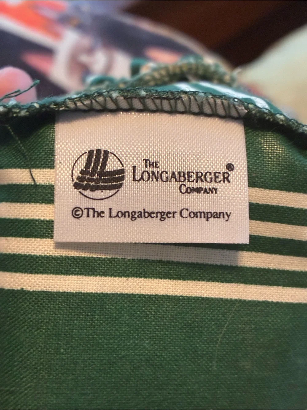Longaberger Vintage Green & Natural Woven Basket Hostess Basket